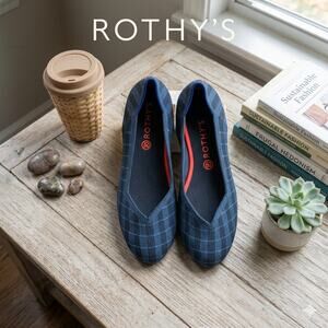 Rothy’s The Point Flats in Blue Glen Plaid
